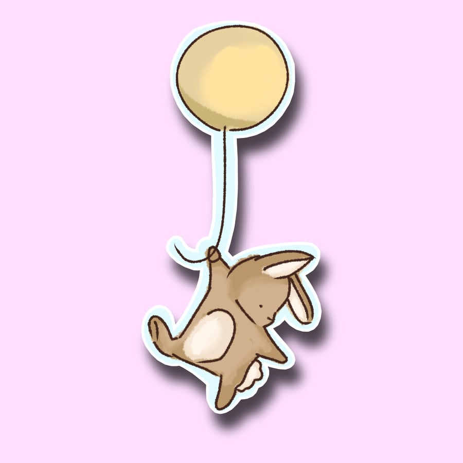 Image of Bunny Rabbit Balloon Sticker