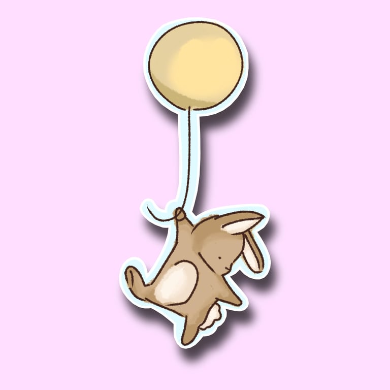 Bunny Rabbit Balloon Sticker