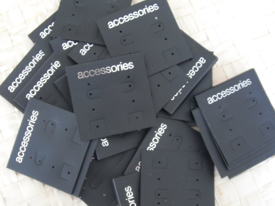 50 Black Earring Display Cards