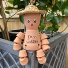 Personalised Plant Pot Man, Dad Garden Gift Idea, Christmas Gift for Dad