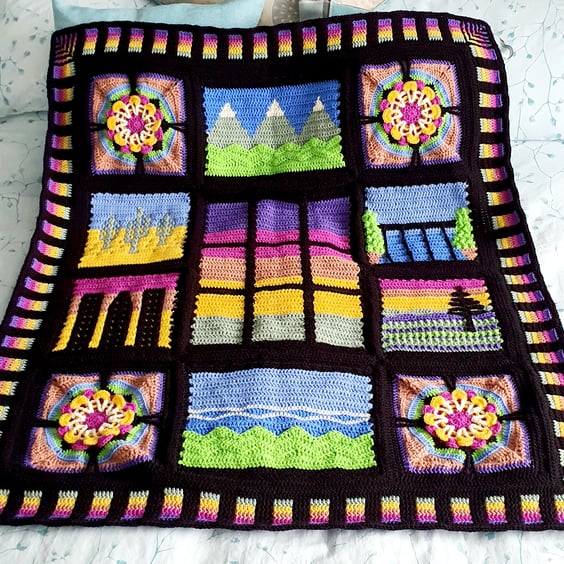  Patchwork crochet lap blanket