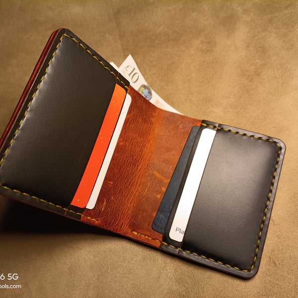 Handmade Folding Luxury Leather Card Holder