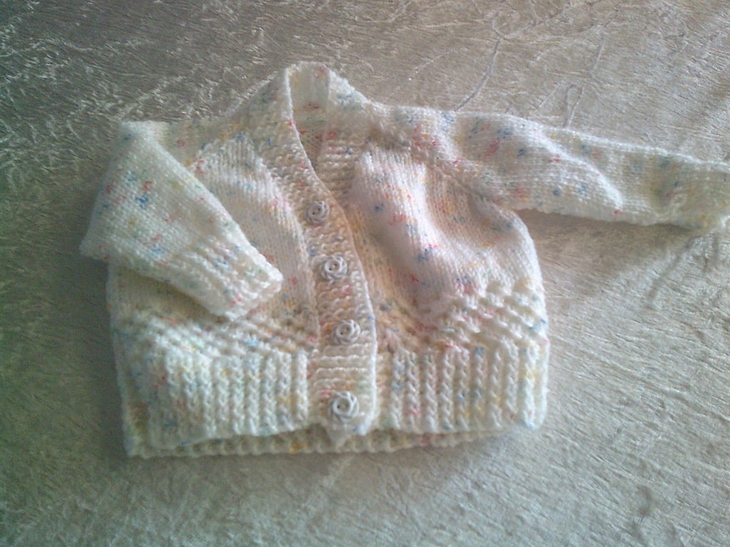 Hand Knitted 18 Inch V Neck Cardigan