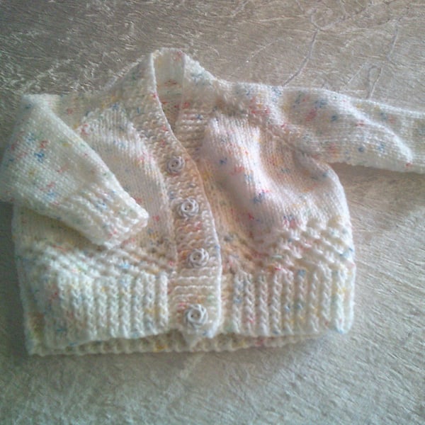 Hand Knitted 18 Inch V Neck Cardigan