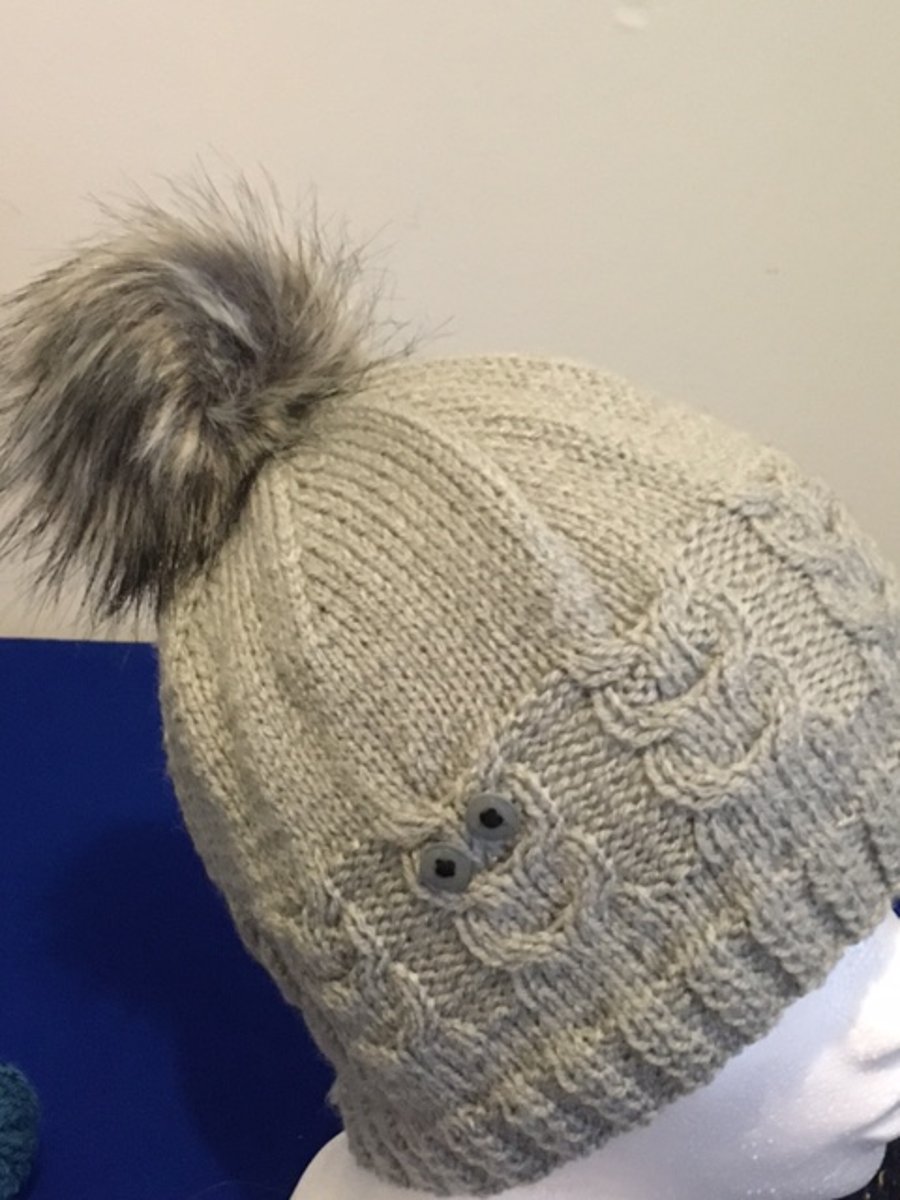 Owl hat - 20" - Grey