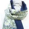 Liberty of London Print Long Scarf.Cotton Tana Lawn abd Velvet.  