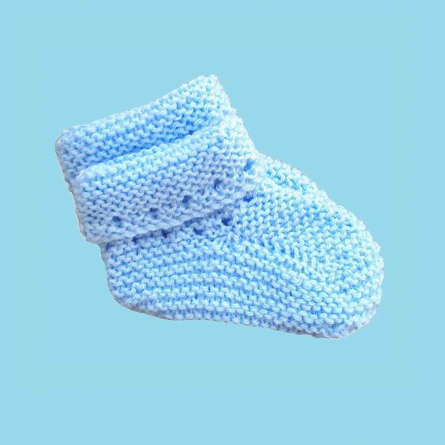 KNITTING PATTERN PDF Baby Blue Bootees