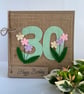 30th Handmade Birthday Card from felt. Keepsake Card. Textile card. - Image 1