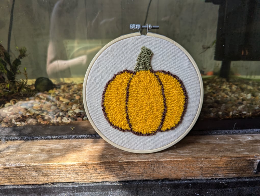 Pumpkin Wall Hanging - Wool Punch Needle