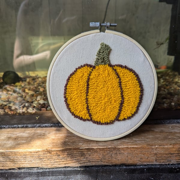 Pumpkin Wall Hanging - Wool Punch Needle