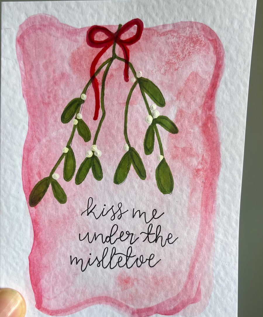 Kiss Me Under The Mistletoe Christmas Card!