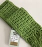 COTTON  and SILK scarf. 'Wayside' . Lightweight , all-seasons. Grass green. - Image 5