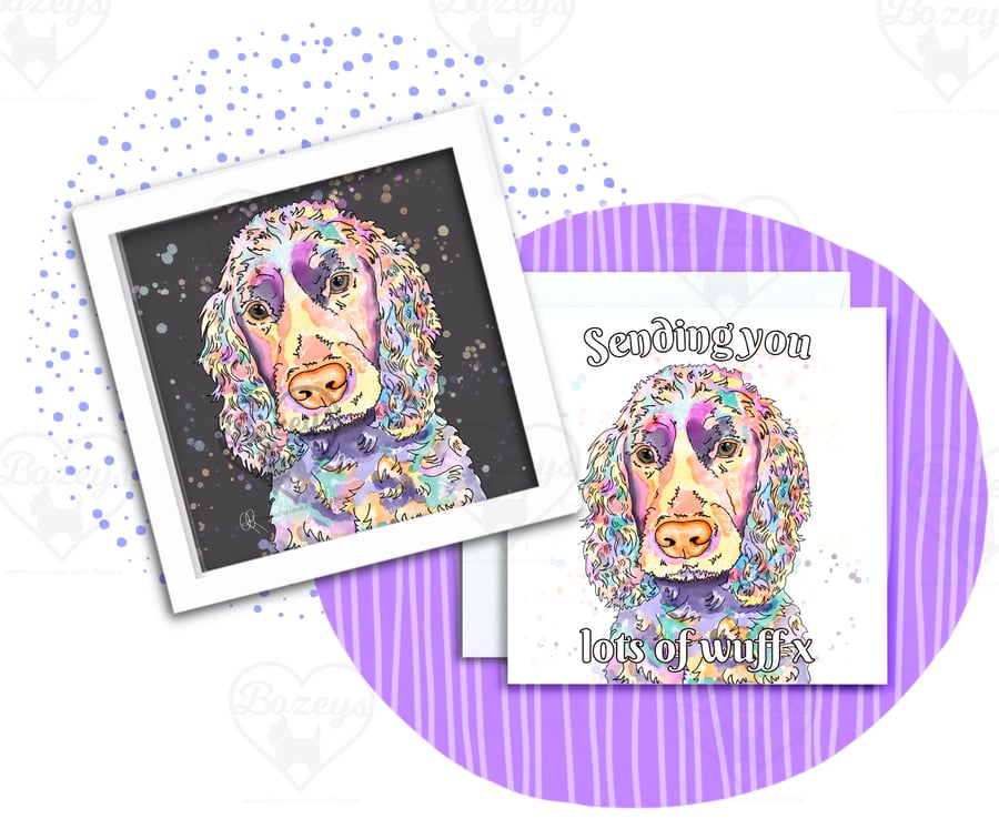 Cocker Spaniel Birthday Card - Sending you lots of wuff