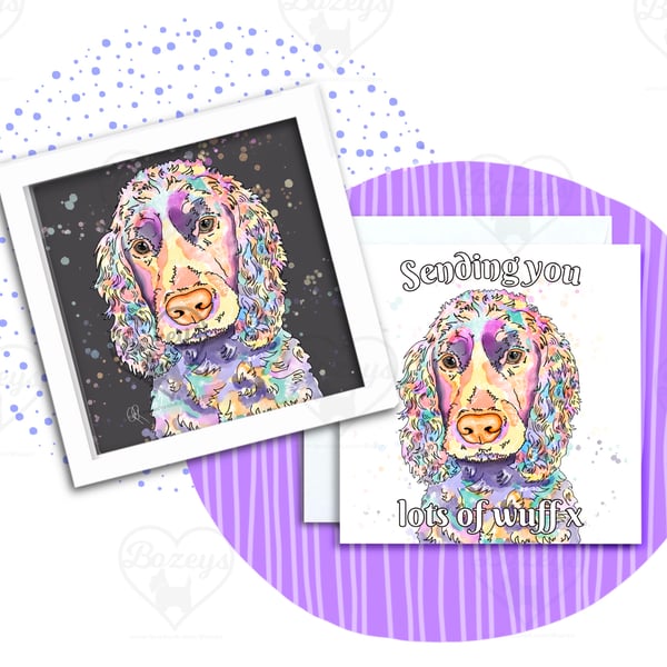 Cocker Spaniel Birthday Card - Sending you lots of wuff