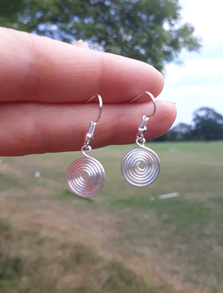 Silver Spiral Earrings, Silver Wedding Anniversary Gifts for Wives