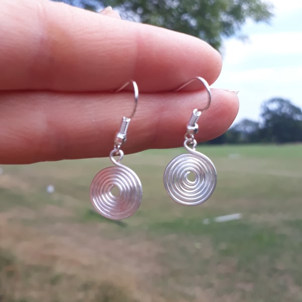 Silver Spiral Earrings, Silver Wedding Anniversary Gifts for Wives