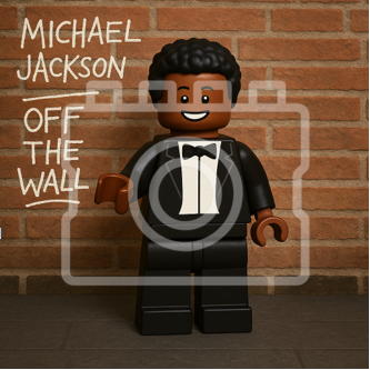 LEGO-Inspired Michael Jackson – Off the Wall 5x5" Print (Mounted for 9x9" Frame)