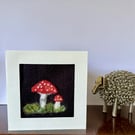 Needlefelted Greetings Card. Toadstool. 