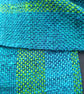 Handwoven Wool & Bamboo Scarf – Teal & Green - Image 5