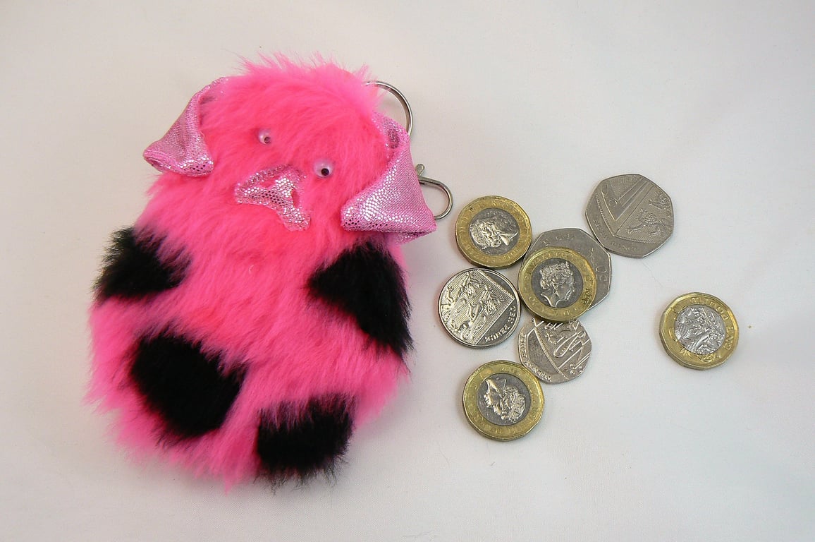 Pig coin purse ( can be clipped onto handbag)