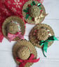 4 Christmas Hat Decorations, Festive Hats - Image 1