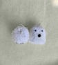 Handmade pom pom Ghost earrings - Image 2