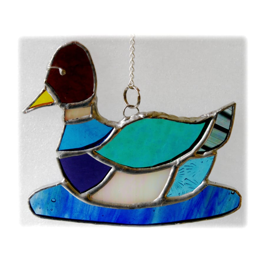 Duck Suncatcher Stained Glass Mallard Quack 028
