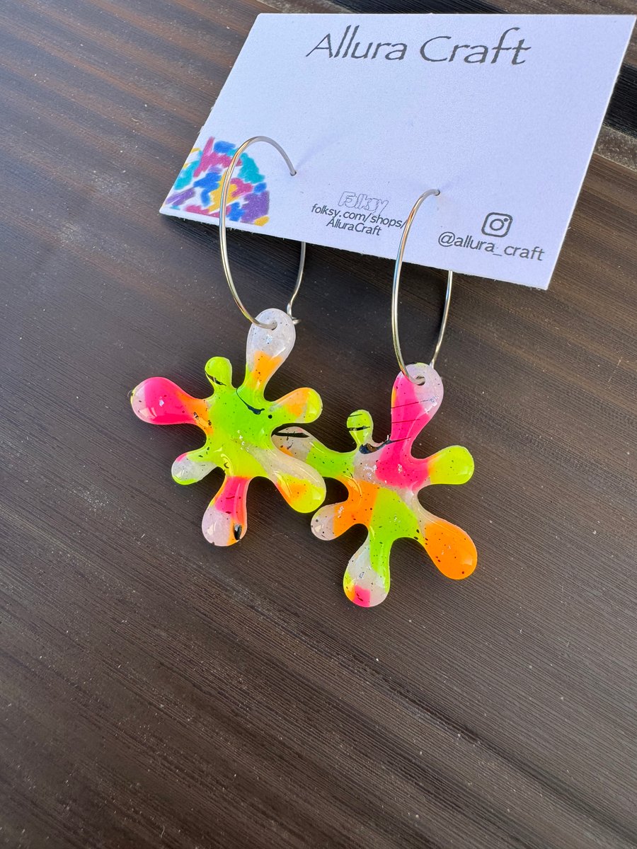 Neon Sploot Splat Earrings