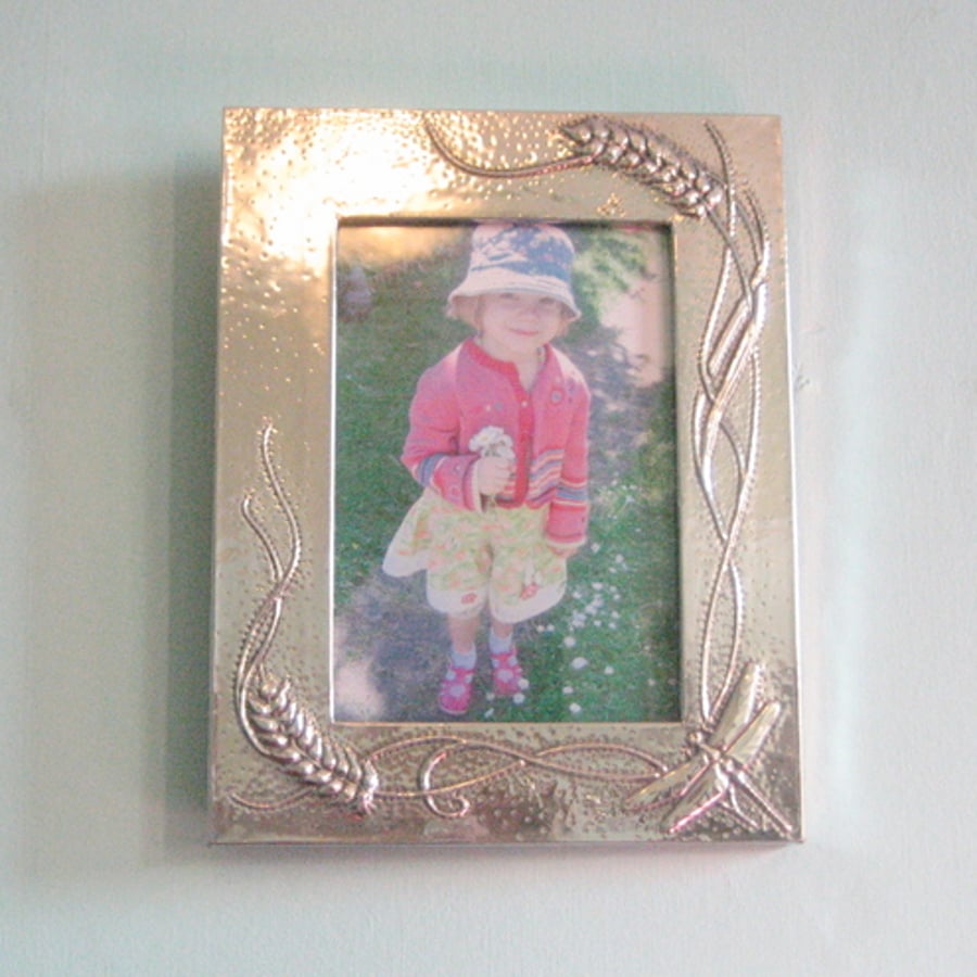 Pewter photo frame,dragonfly design