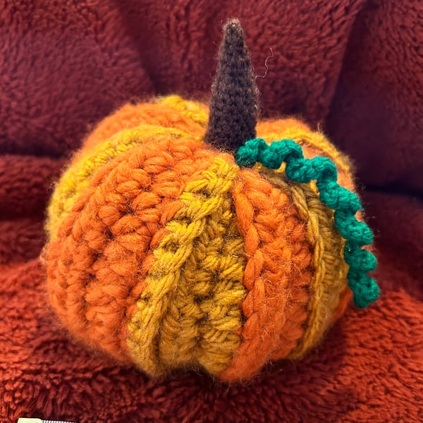 Crochet Pumpkin Ornament 2 tone