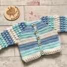 Crochet Baby Cardigan, size 3-6 months