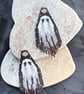 Spooky ghost Halloween beaded fringe earrings - Image 3