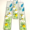 Wildflower fused glass hanging decoration 