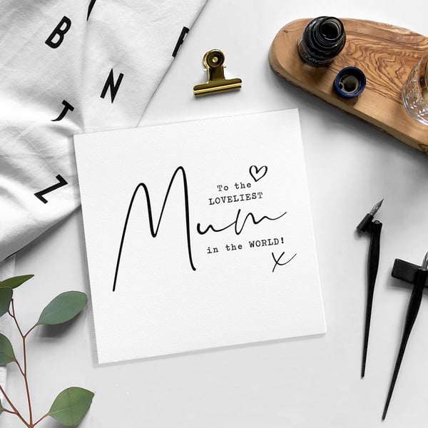 MUM - MAM - MOM Birthday card - blank card