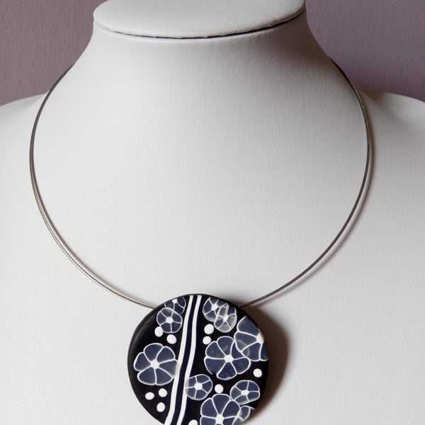 POLYMER CLAY NECKLACE -PENDANT - CHOKER -  FREE UK POSTAGE