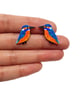 Kingfisher Stud Earrings - Handmade - Image 3