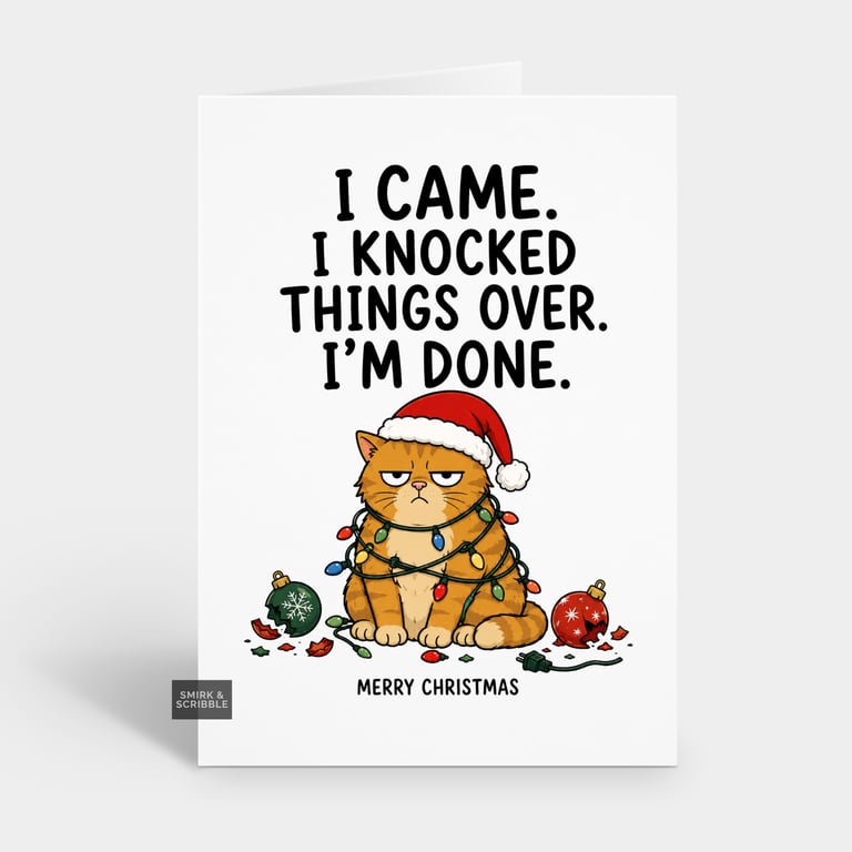 Funny Christmas Card - I'm Done Grumpy Cat
