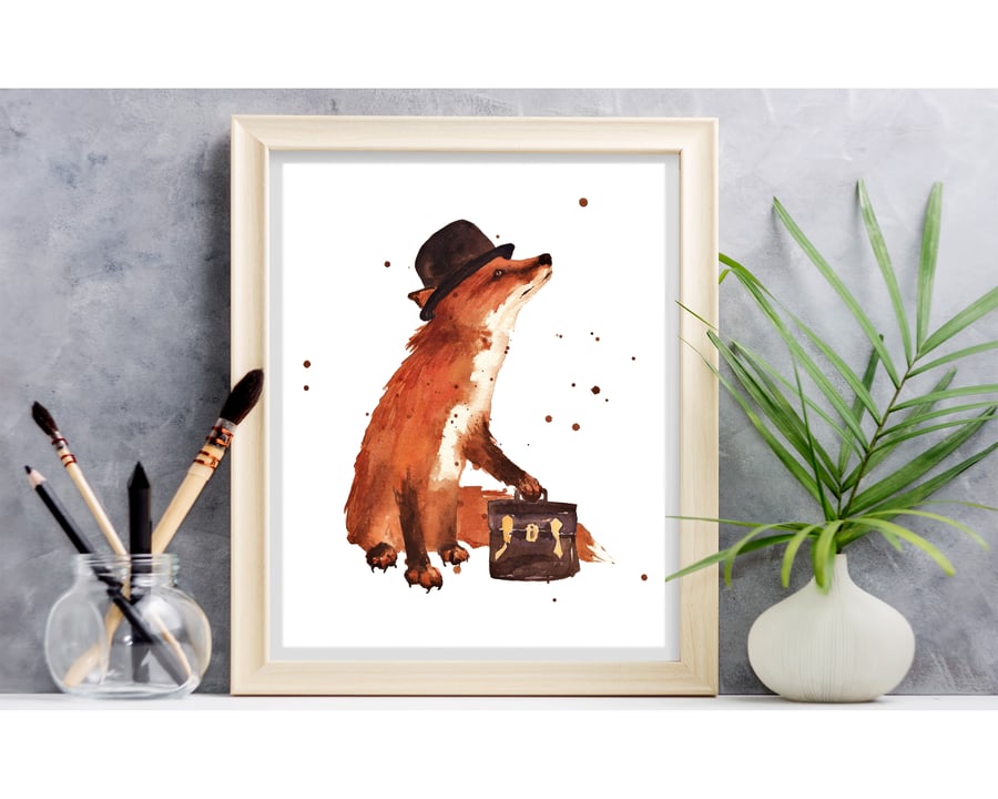 Charming FOX Art print - 8x10 inches - simple to frame