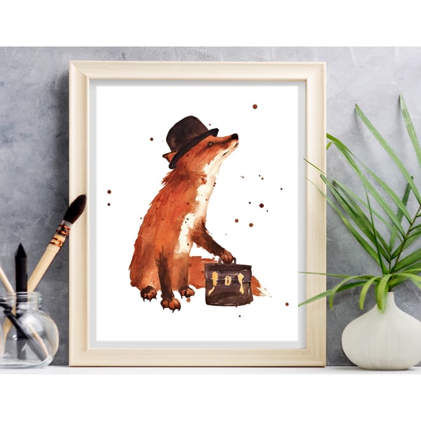 Charming FOX Art print - 8x10 inches - simple to frame