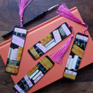 Hand painted wooden bookmarks pink
