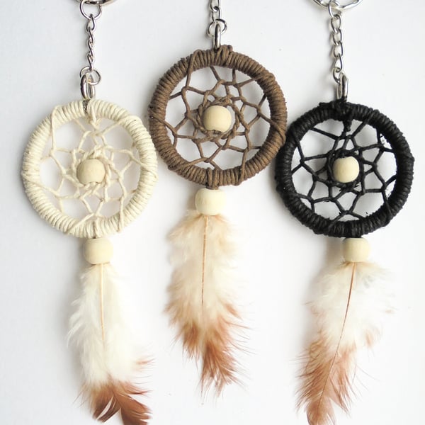 Mini Dreamcatcher keyring, boho school bag accessories 
