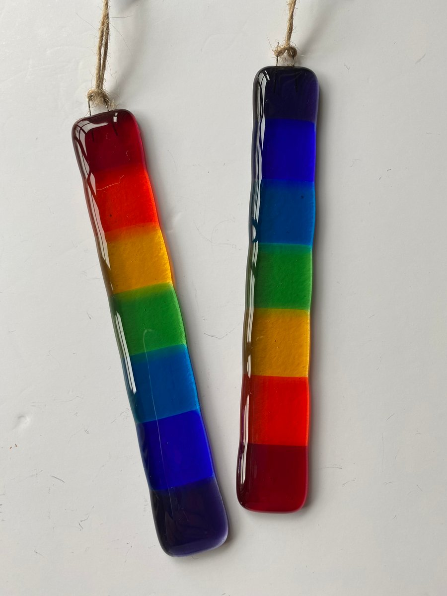 Fused Glass Rainbow  Strip
