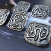 1" 25mm 40L Rare Buttons Antique Silver