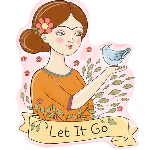 Stickers Let it go- positive affirmation- gift for friend- journal, diary, lapto