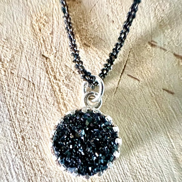 Black Druzy Necklace