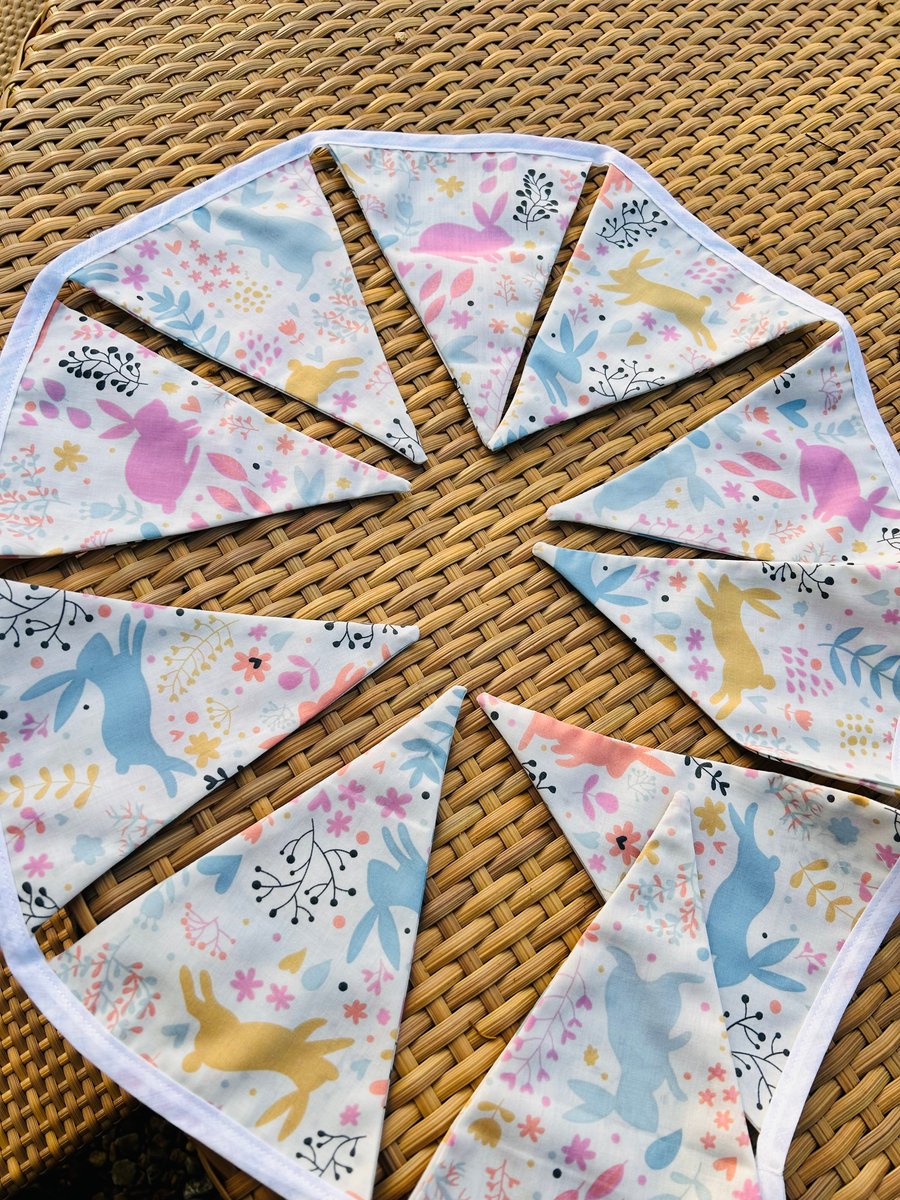 Easter Bunting in Pastel Shades with Bunny Motifs 
