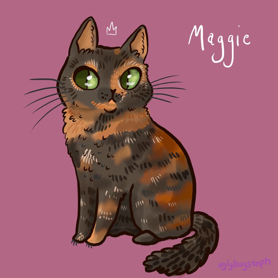 Digital pet portrait (cartoon style)