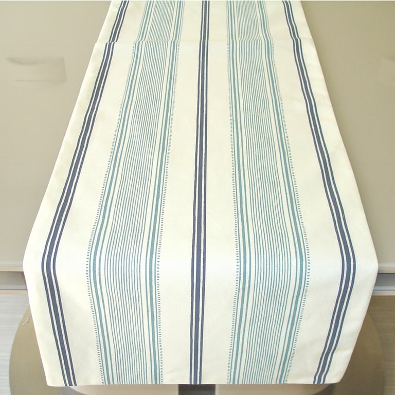 Table Runner Blue Stripes 48" Laura Ashley Striped Stripe Nautical 4ft