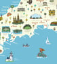 Cornwall illustrated map poster A3 - Image 3