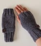Fingerless Gloves in Mustard Aran Wool  - Image 8